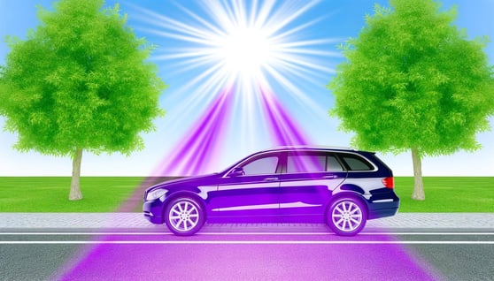 UV rays outdoors onto car